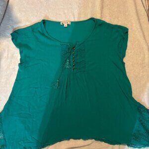 Unity Women's Green 2X Short Sleeve Blouse